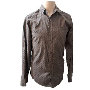 𝅺9k Clothing Co. Gray Long Sleeve Casual Button Up Shirt Men's Size Small